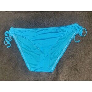 NWT Stylus Blue Bikini Bottoms Womens Size LARGE JCPENNEY Ties On Side SEXY!